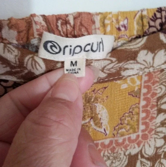 Rip Curl terracotta floral boho wide leg palazzo pants women size medium/large - Picture 6 of 9